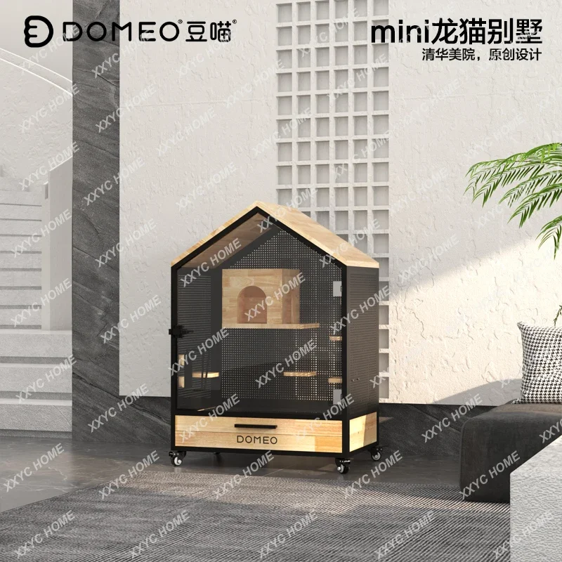 Mini Art Museum Solid Wood Chinchilla Cage Cabinet Starry Sky Panoramic Transparent Chinchilla Villa