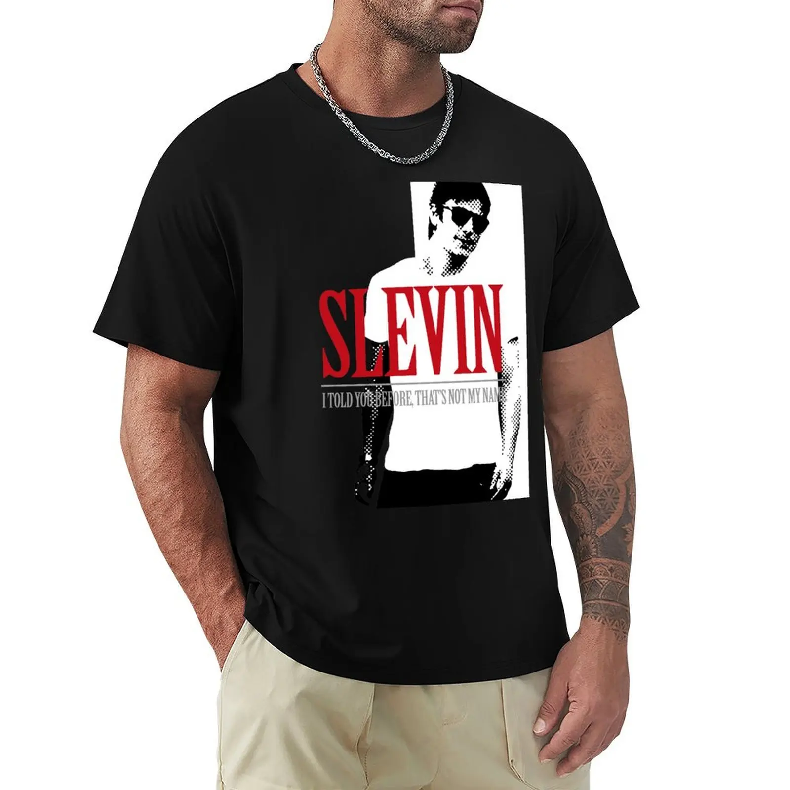Lucky Scarface Slevin T-Shirt Work Daily Short Sleeve Top