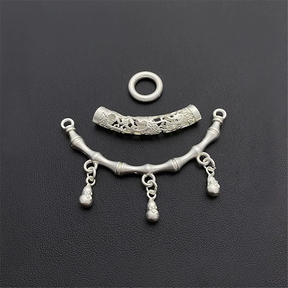 

Ancient Silver Bell Elbow Half Bracelet Accessories Diy Hand-woven Bracelet Jewelry Hollow National Wind Transport Q044