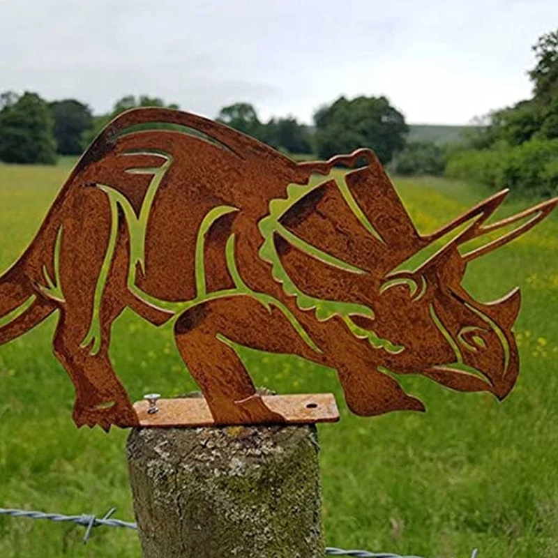 Metal Dinosaur Fence Post Topper,Dinosaurs