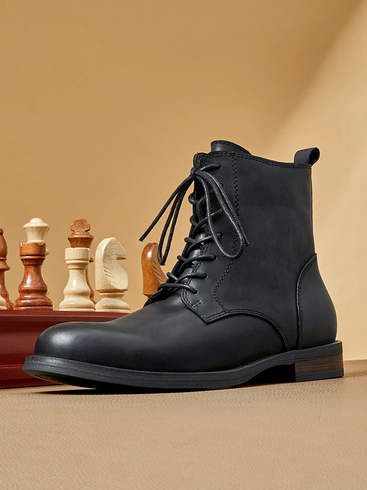 

Men's High End Suede Leather Retro Ankle Boots American Vintage Work Handmade Cowhide Autumn Winter Cool Shoes Cowboy