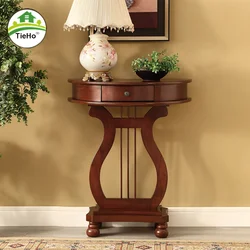 TieHo Solid Wood Semicircle Console Table, Nordic Entrance Drawer Table, Living Room Coffee Table, Side Table, Home Furniture