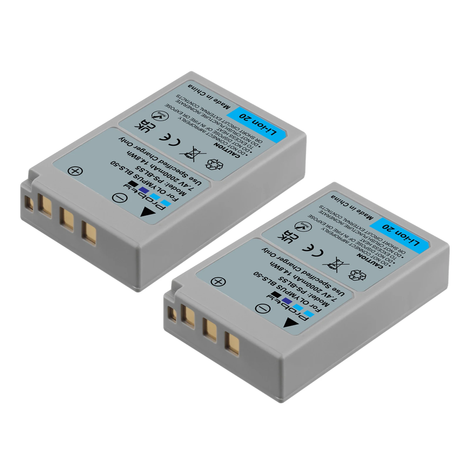 Probty BLS-5 BLS-50 PS-BLS5 BLS-1 PS-BLS1 Baterai untuk Olympus E-420 E-450 E-600 E-620 Pena E-P1 E-P2 E-P3 E-PL1 E-PL3 E-PM1