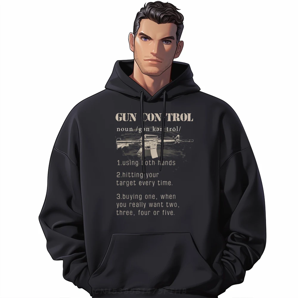 

Funny Mens Hoodies 2nd Amendment Funny Gun Control Classic Sweatshrt Long Sleeve Cool Hoodies O-Neck