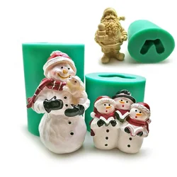 Christmas Snowman Old Man Model Silicone Mold 3d Stereo Gypsum Resin Ornament Model Crystal Glue DIY