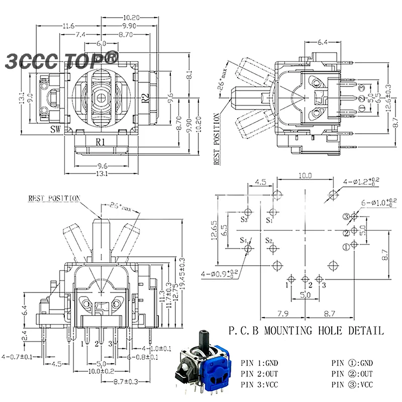 Hall Electromagnetic Rocker For Hall Effect Joystick Module Controller For XBOX PS5 PS4 Dualshock 4 Analog Sensor Potentiometer