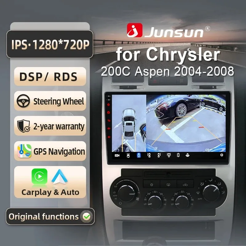 Image of Junsun für Chrysler Aspen 300C 2005-2007 9 Zoll 4GB 64GB Android 13 Autoradio GPS Navigation Carplay DSP Bluetooth FM Lenkradbedienung Unterstützung USB AUX Eingang Rückfahrkamera Bereit 1080P Video