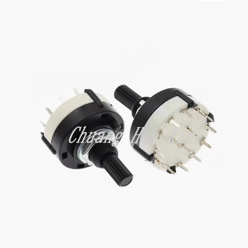 5 uds interruptor de banda RS26 interruptor de potenciómetro giratorio 1 cuchillo 2 cuchillo 3 cuchillo 4 cuchillo P/12/6/4/3 engranaje T mango longitud 20 ejes