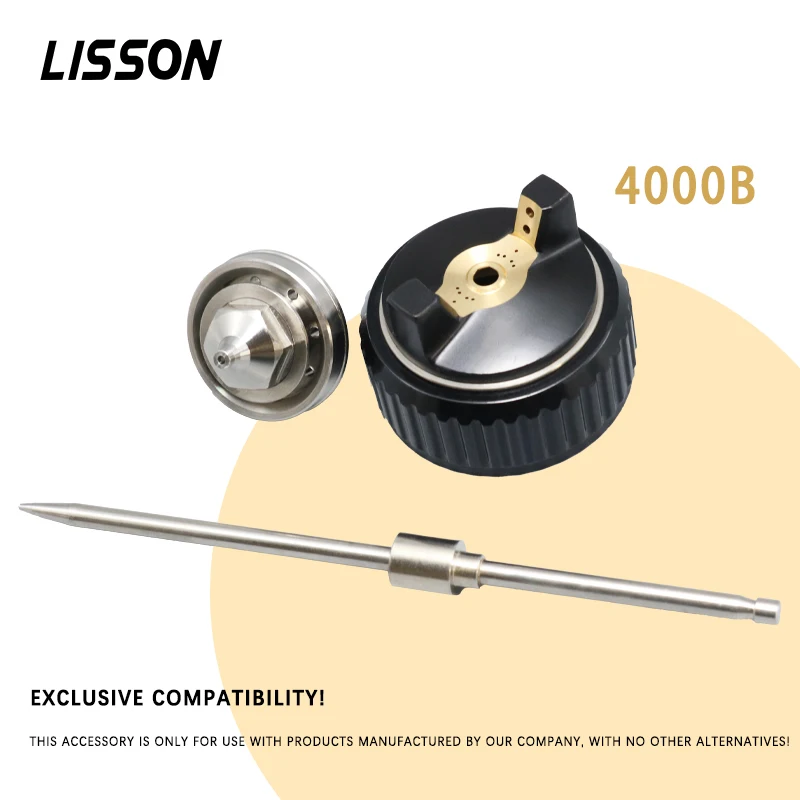 4000B HVLP Spray Gun Parts Kit,1.3/1.7mm Nozzle Needle Air Cap Replacement Accessories for Gravity Automotive Paint Sprayer