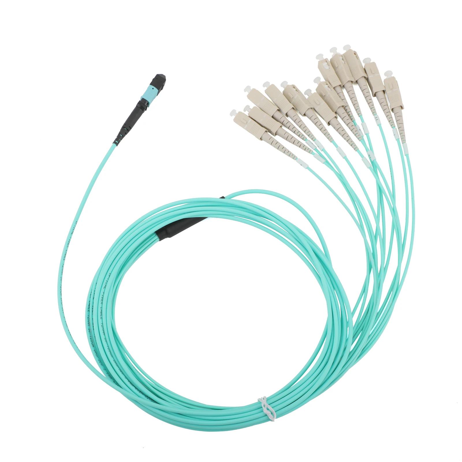 10G متعدد الأوضاع 12-Core MPO/PC إلى 12SC OM3 كابل تمديد الألياف 1M/3M/5M/10M/15M/20M سلك تصحيح الألياف البصرية