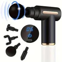 Pistolet de Massage Portable à vibrations pour Fascia, pour le corps, le cou, le dos, Relaxation musculaire profonde, Fitness, amincissant, une tête 6