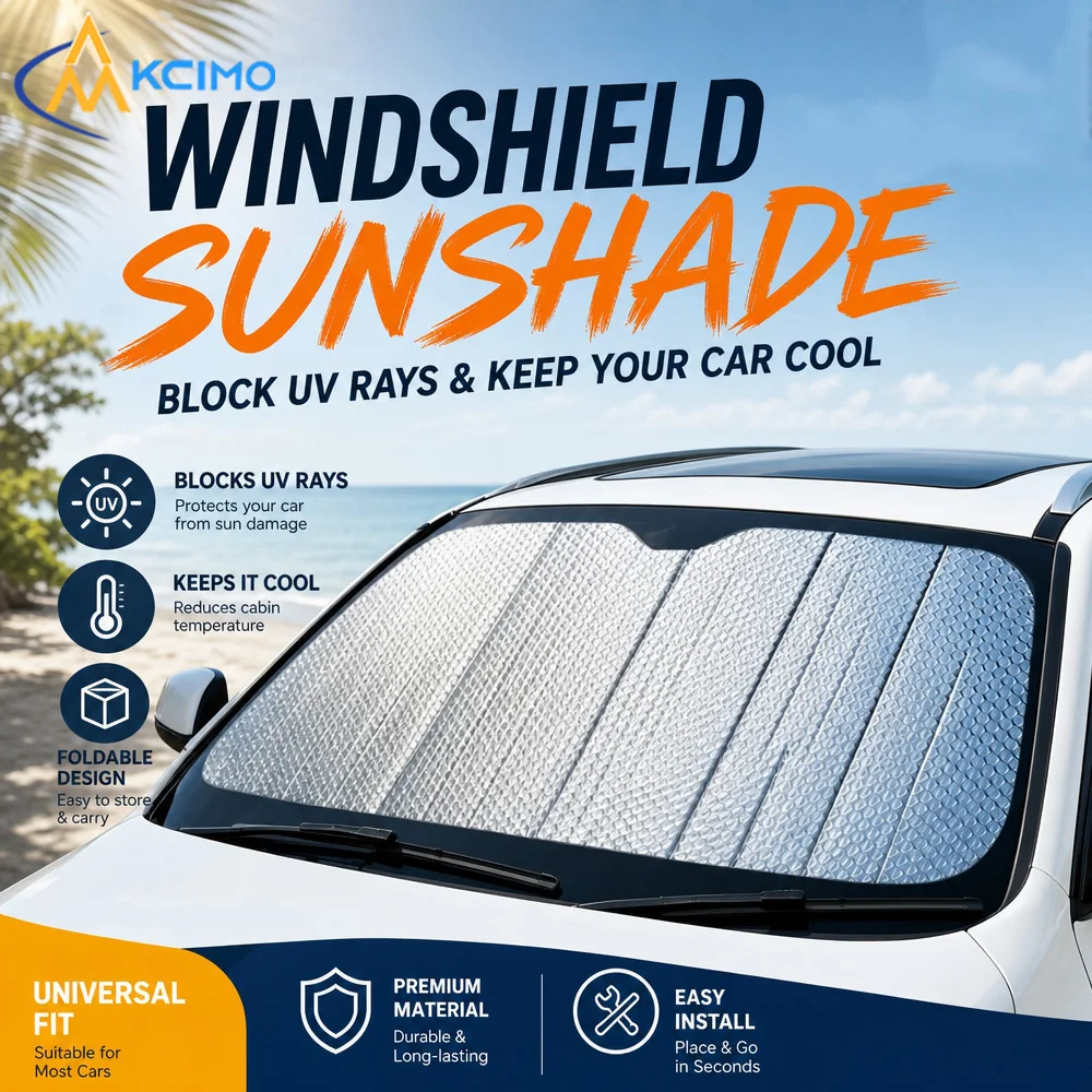 140cm Windscreen Sun Visor Portable Foldable Car Front Windshield Sun Shade Breathable Sunlight Blocker For Most Vehicles