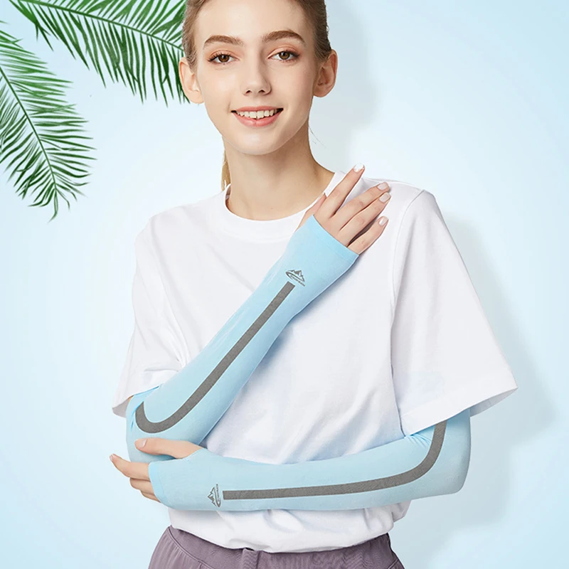 

New Anti-UV Ice Silk Arm Sleeves Sunscreen Fingerless Gloves Bicycle Arm Sleevs Fishing ins arm sleeves