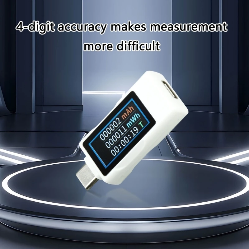 USB C Power Meter with 0.96Inch TFT Color Display, Voltages Current Power Capacity Readout, Bidirectional Tester for M4YD
