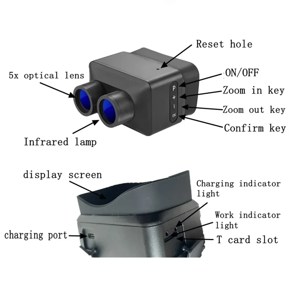 Picture 7: Mini Metal Telescope Camera 5X Optical 4X Digital Zoom 300M Infrared Binoculars Night Vision for Hunting Camping