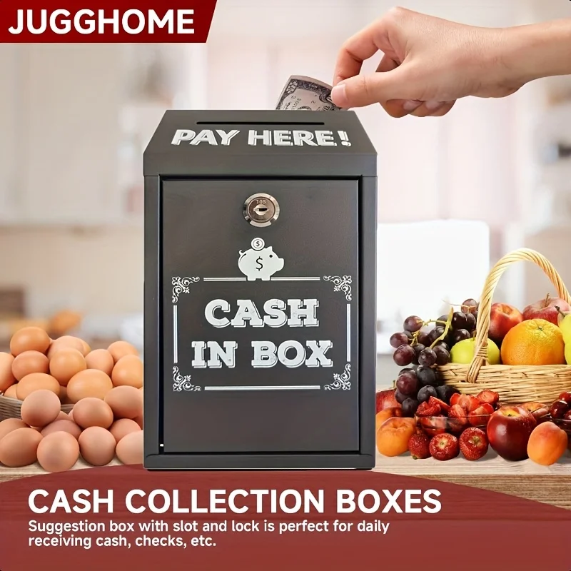 Hanging Decorative Cash Password Box Suitable for Home Outdoor Security Metal Large Capacity Safe Cash Storage Compartment