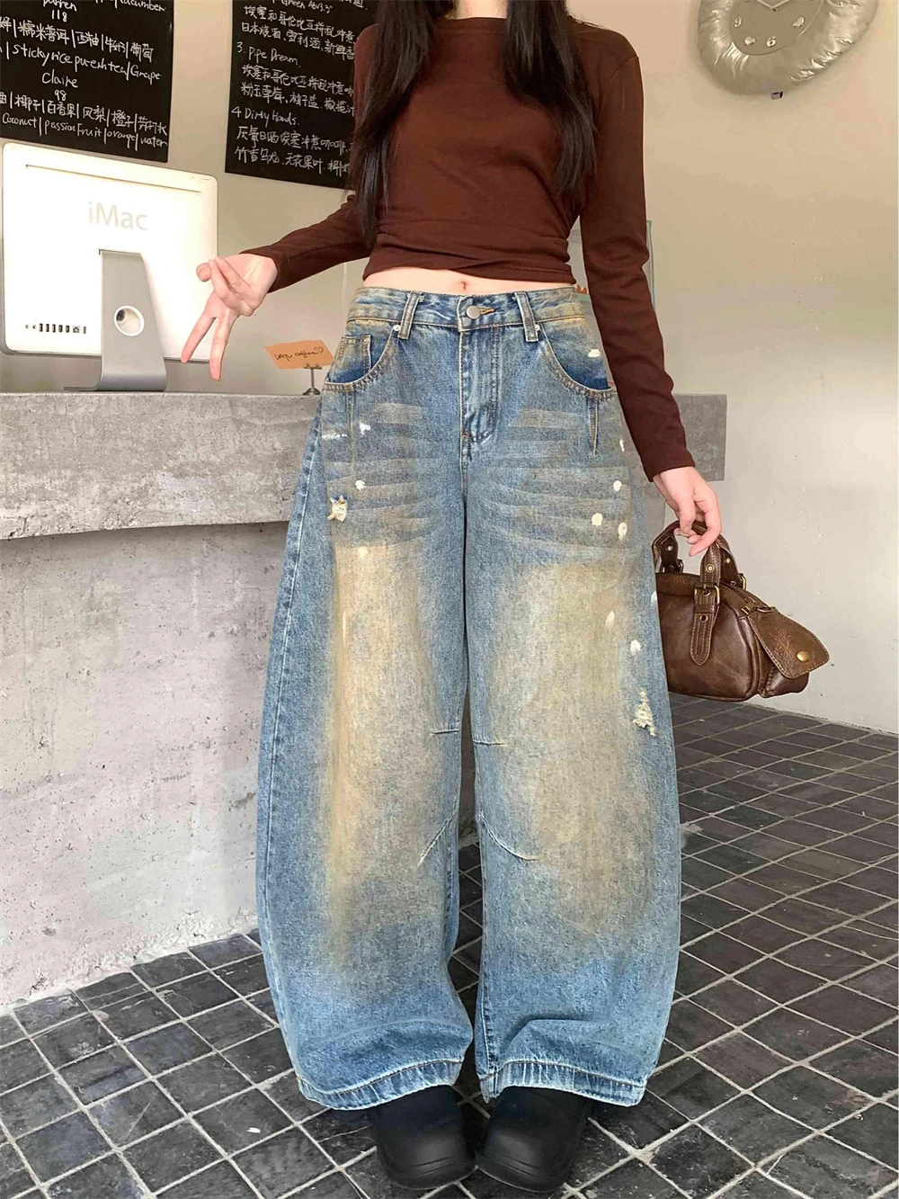 

Women's Baggy Jeans Men Denim Pants Goblin Core American Retro High Street Y2K Japanese Harajuku Wide Fit Cowboy Grunge Punk