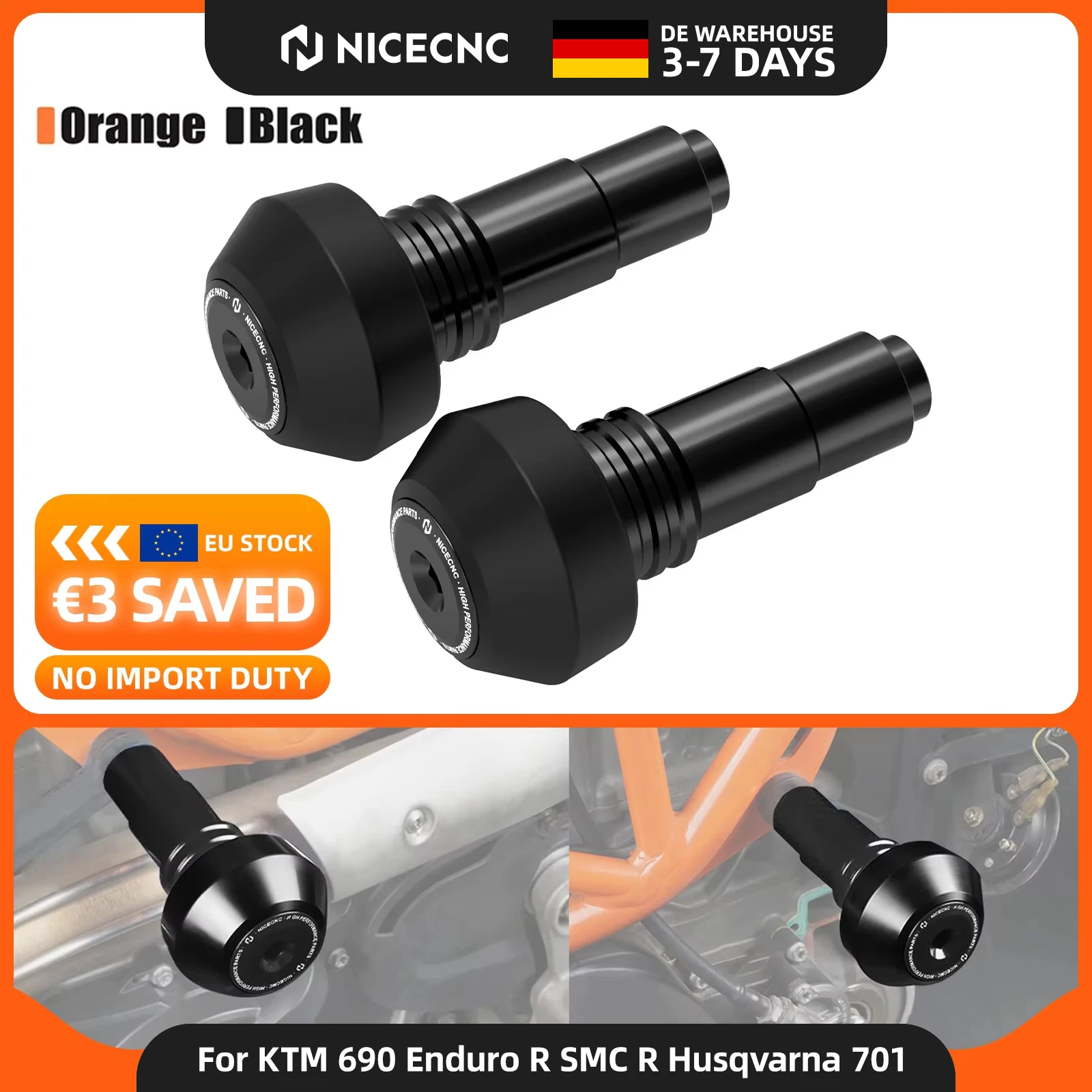 2008-2025 Für KTM 690 Enduro SMC R NICECNC Motorrad-Rahmenschutz Sturzschutz Husqvarna 701 Supermoto 701 Enduro 701 ES SM 2016-2025 GasGas 700 SM/ES 700SM 700ES 2016-2025
