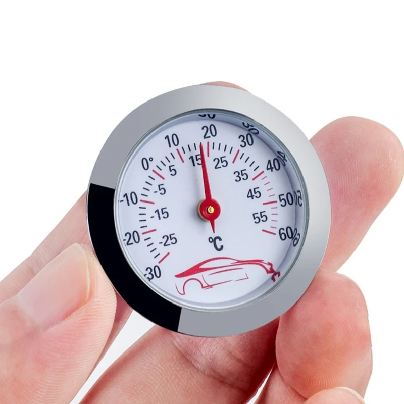 652F Mini Car Thermometer -30 to 60℃ Embedded Temperature Testing Gauge Meter Indicator 43mm Round Dial- Analog Temp Monitor
