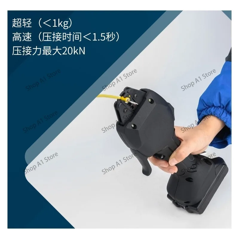 Rechargeable Electric Cold‑Press Crimping Pliers, Crimper Tool for Pre‑insulated Tubular Bare Wire Terminals