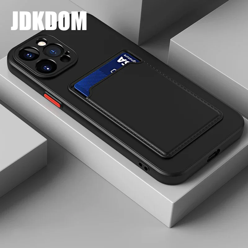 Telefoonhoesje met creditcardhouder voor iPhone 17 Air 16 15 14 Plus 13 12 11 Pro Max, schokbestendig en beschermend