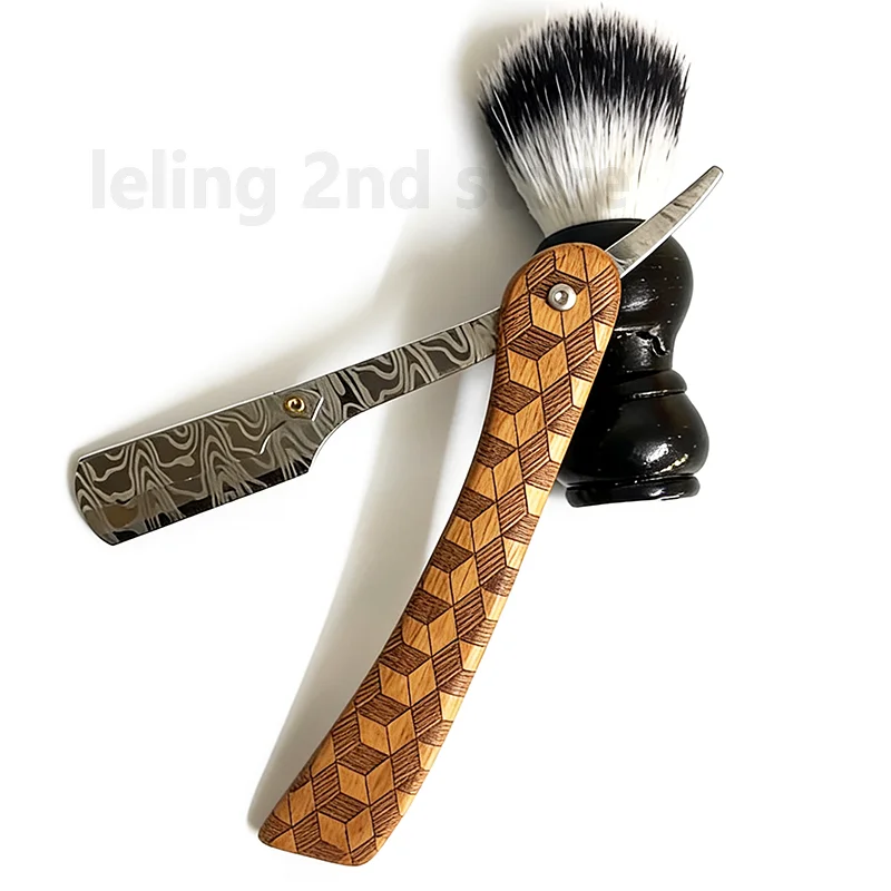 wooden handle blade shaving razors professional barber folding shaver razor men's replaceable blade shaving razor men gift