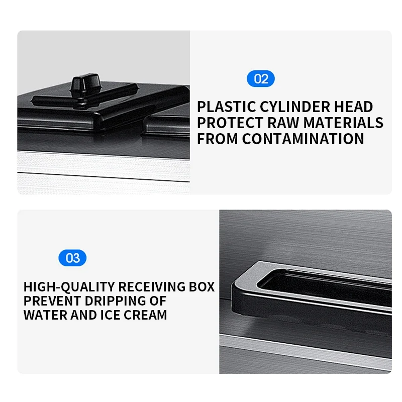 Macchina per gelato da tavolo a tre colori Macchina per gelato Mini macchina automatica a cono 18~25L/h