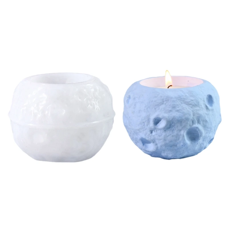 Moon Candlestick Mold Silicone Holder Mould Easy to Demold Aromatherapys Container Moulds Home Ornament Mould C1FC