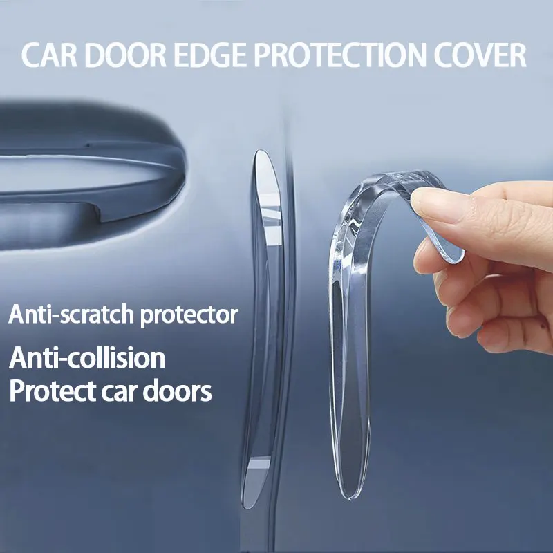 2Pcs Auto Car Door Edge Protection Guards Anti-Collision Anti-Scratch Car Protector Buffer Protection Strip Universal