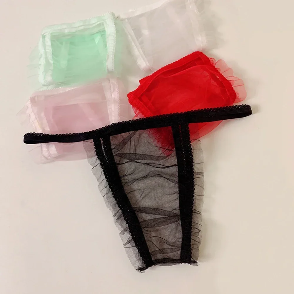 Women Men Panties Sissy Underpants Ultra Thin Briefs Mesh Sheer Thong Tanga Breathable Underwear Unisex Sensual Lingerie