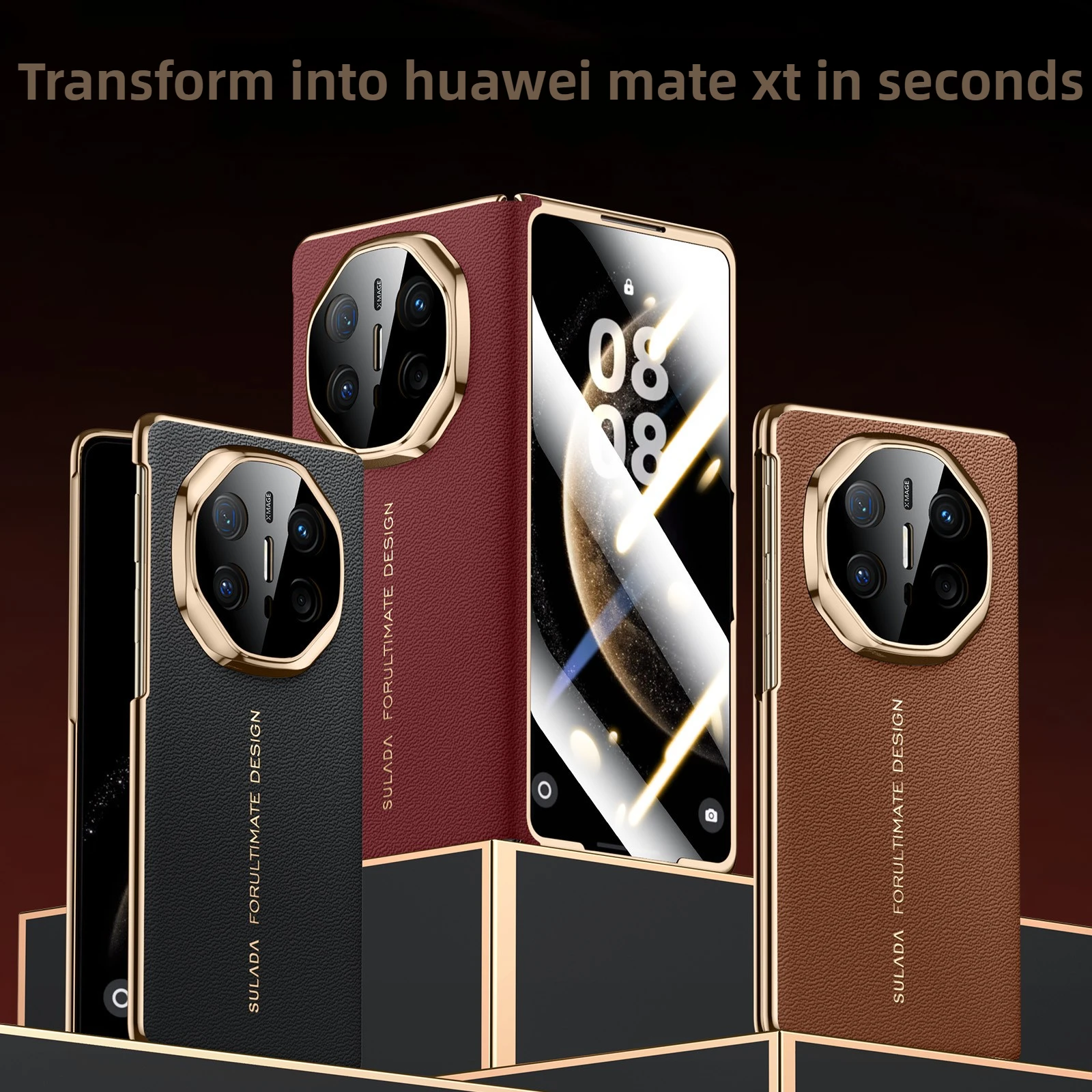 

[Доброе изменение Mate XT] для Huawei Mate X6 Чехол Защитная пленка центральной оси интегрированная с магнитным кожаным чехлом Mate X5