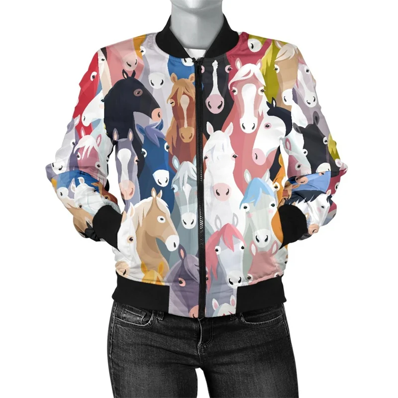 Lovely Animal Graphic Jacket For Men Women Dogs Horse Panda 3D Print Coat Casual Harajuku Y2K Oversized Kids Zipper Jackets Tops