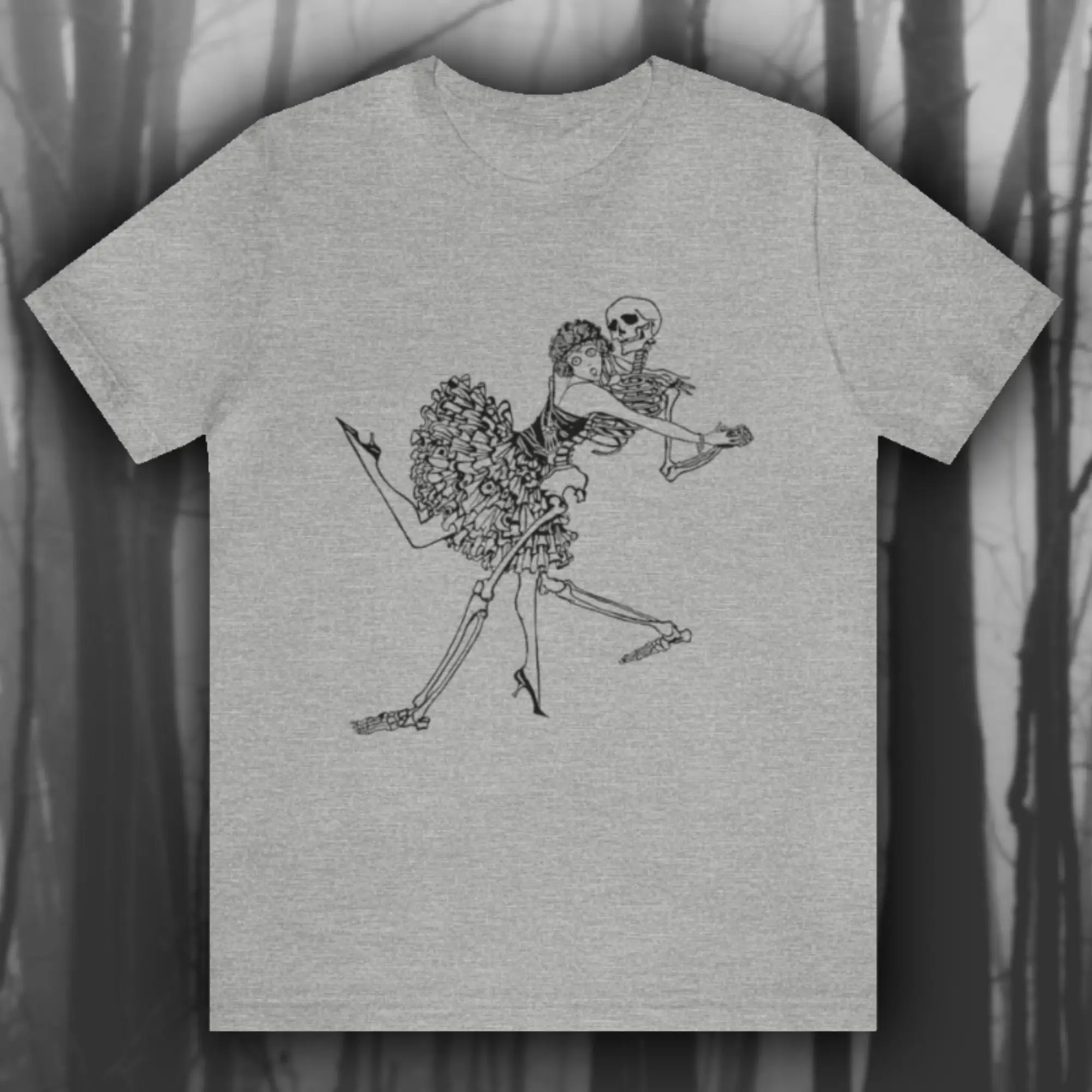 Dancing With Death Memento Mori T Shirt Danse Macabre Gothic Skeleton Art Vintage Goth Jersey