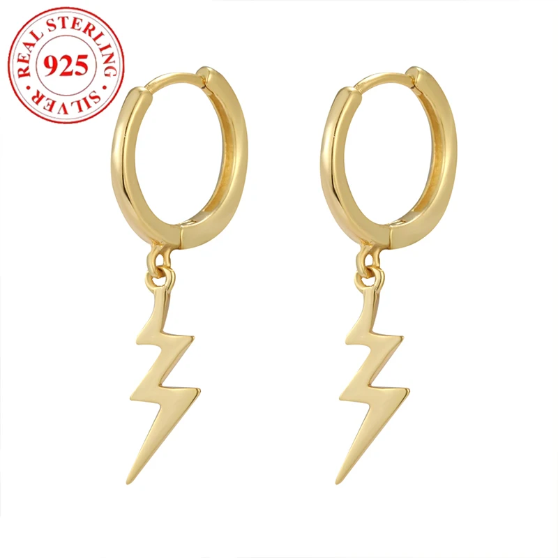 

925 Sterling Silver Lightning Bolt Women's Earrings Hypoallergenic Suitable for Gifts