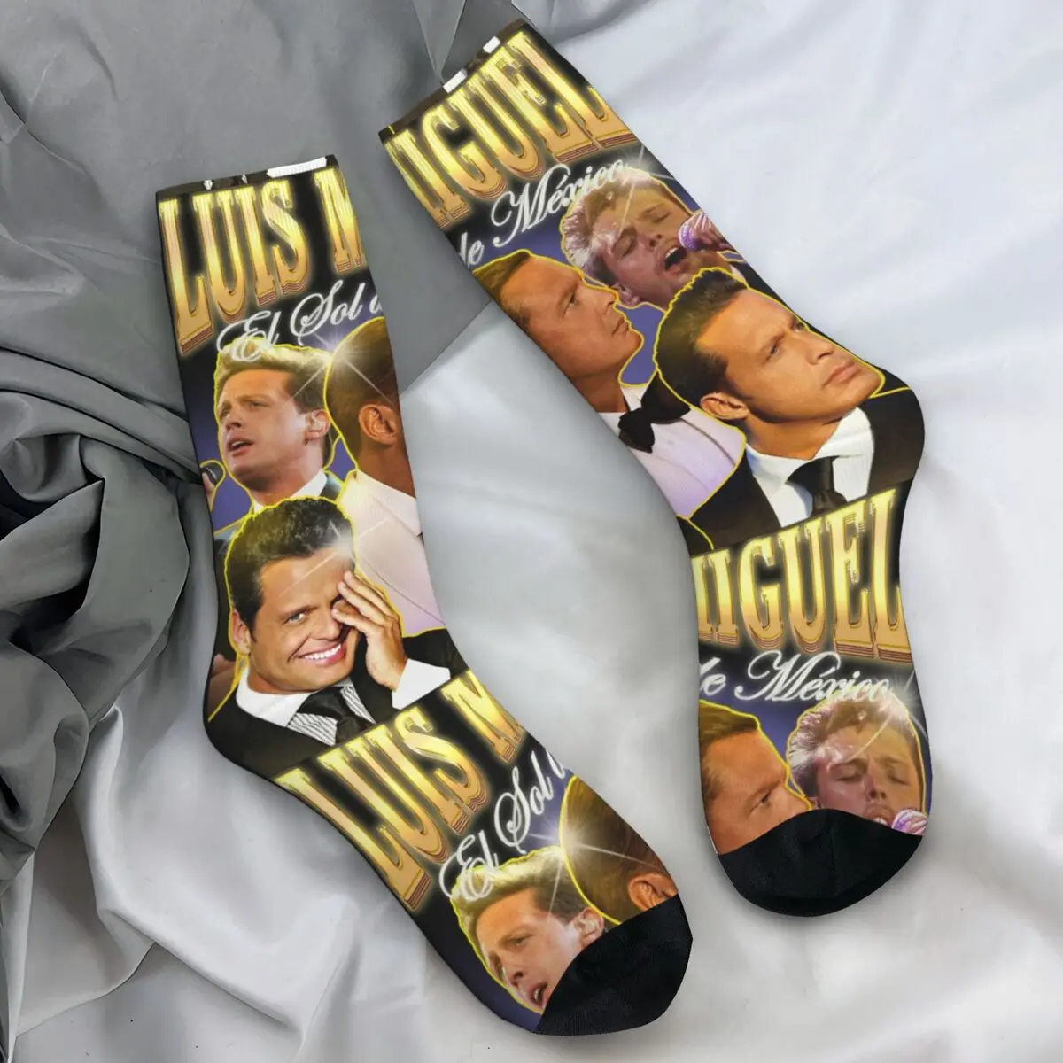 Luis Miguel Tour 2024 Mexican Singer Stockings Men's El Sol De Mexico Socks Warm Soft Korean Socks Autumn Sports Non Skid Socks