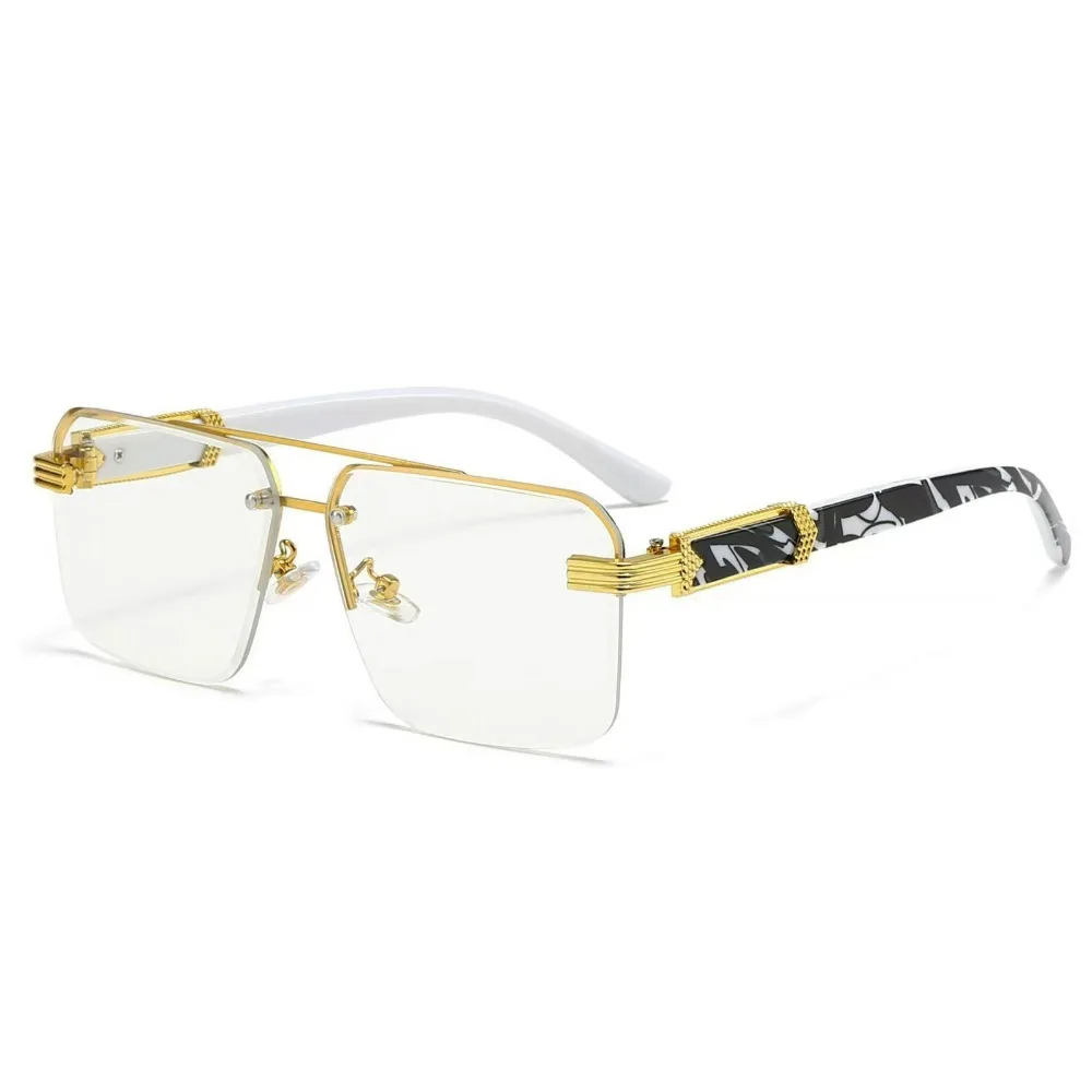 

Retro UV 400 Rimless Sunglasses Square Frame Punk Men Sunglasses Steampunk Metal Driving Eyewear Female