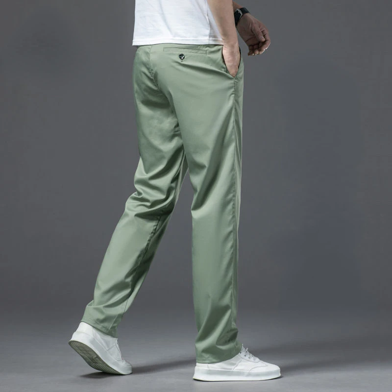 Pantalones de traje informales para hombre joven, pantalones elásticos rectos, transpirables, coreanos, T213, primavera y otoño, novedad de 2022