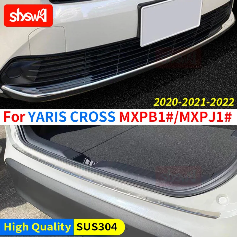 For YARIS CROSS MXP B1# J1# Silver Steel Front Bar Rear Bumper Protector Scuff Plate Guard Trim 2P External Styling Accessories