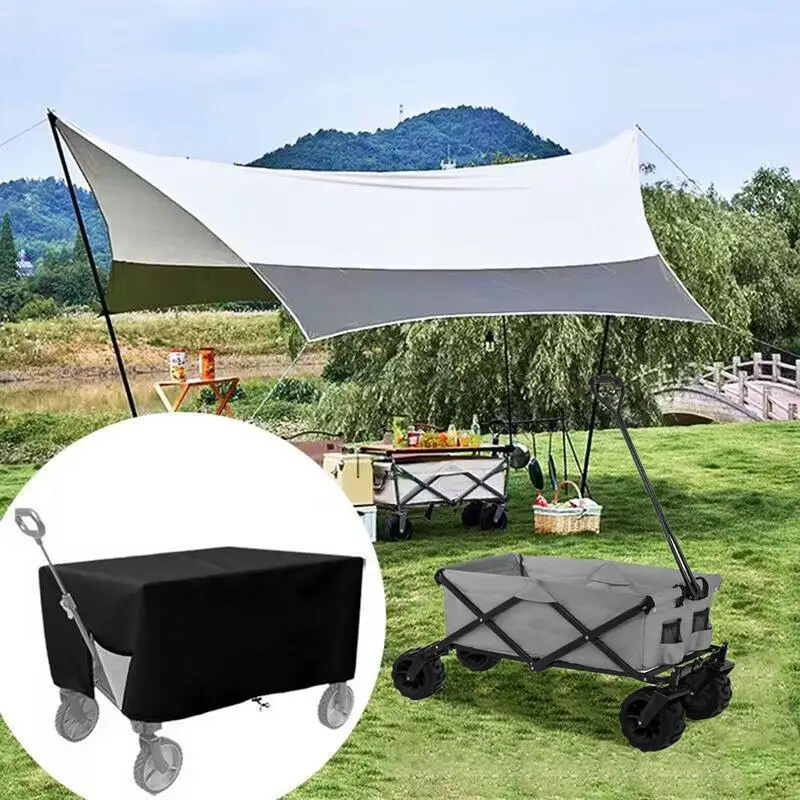 210D Oxford Fabric Waterproof Black Cart Protector Garden Cart Accessories For Sunlight Snow Dust And Water Protection