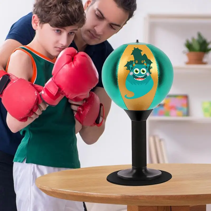 Saco de boxeo de escritorio, saco de boxeo de escritorio con ventosa, saco de boxeo de mesa para aliviar el estrés con bomba y guantes, bolsa de boxeo divertida