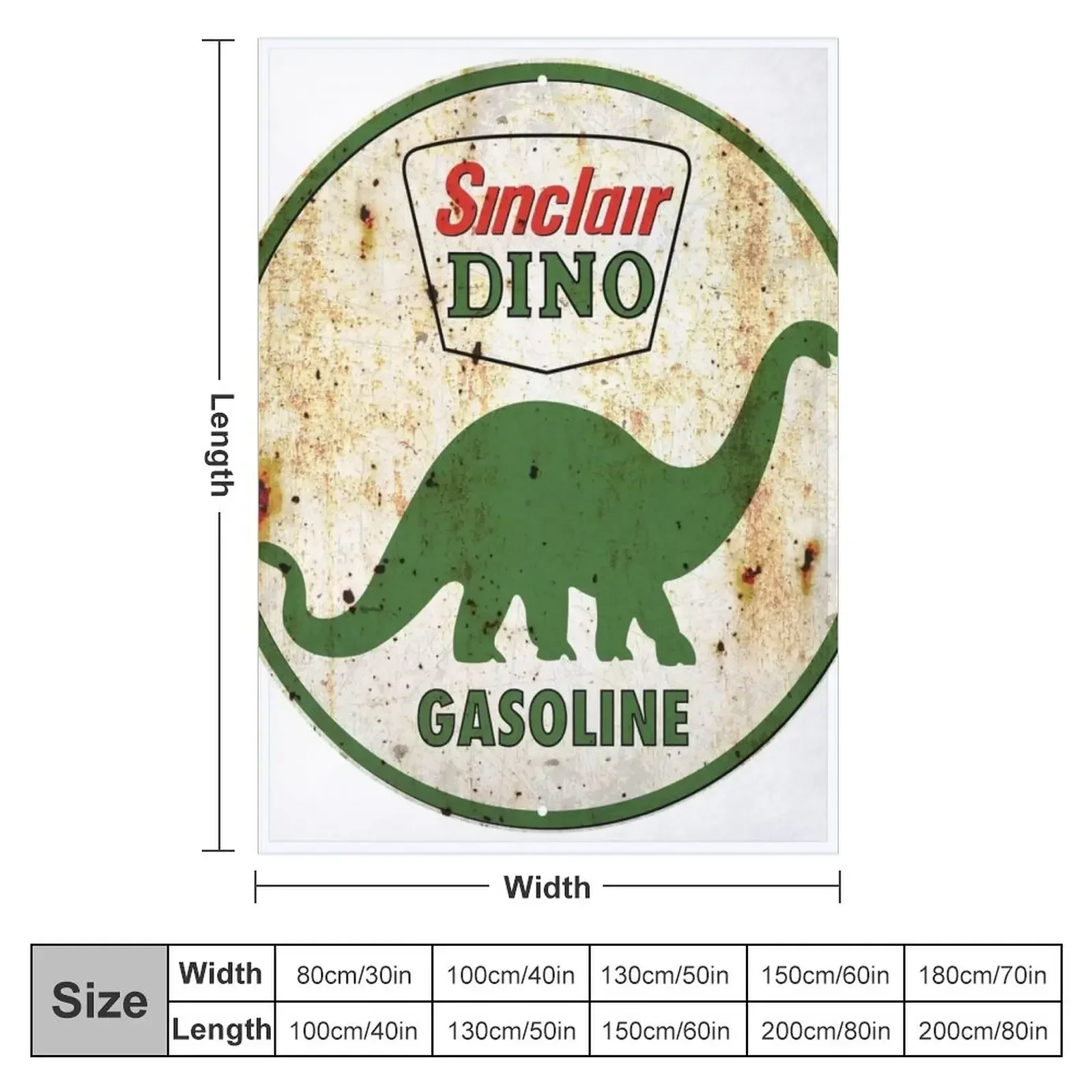 Vintage Sinclair DINO Gasoline Service Station Sign Throw Blanket Soft Big Custom Blankets