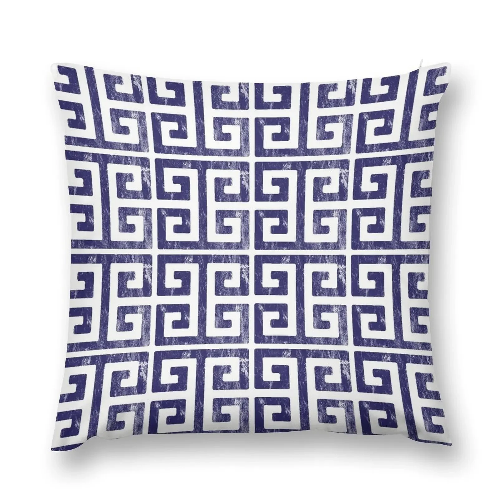 Greek Key Blue and White Geometric Pattern Throw Pillow Anime Sofa Covers pillow