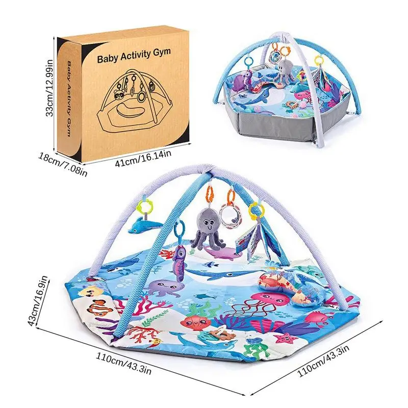 Musical Activity Mats 7-in-1 Breathable Activity Gym Mat For Toddler Gym Newborn Fitness Music Toys Flexible Kids Activity Play