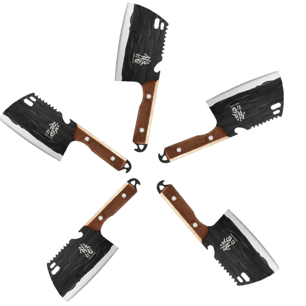 1/2/5pcs Forged Kitchen Knives, Sharp Carving Knives Forging Knives, Stainless Steel Knife With Solid Wood Handle Chef'S Knife