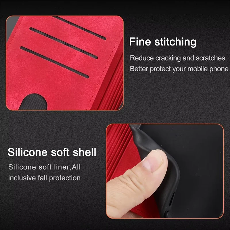 Leather Wallet Flip Case For Samsung Galaxy S24 Plus S23 Ultra S22 S21 FE A12 A13 A14 A15 A22 A42 A52 A53 A54 A33 A35 A55