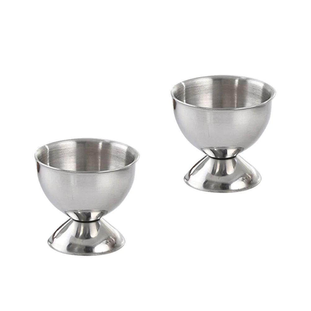

2 Pcs Cookware Egg Trays for Deviled Eggs Stainless Steel Cup Holder Boiled Stand Breakfast