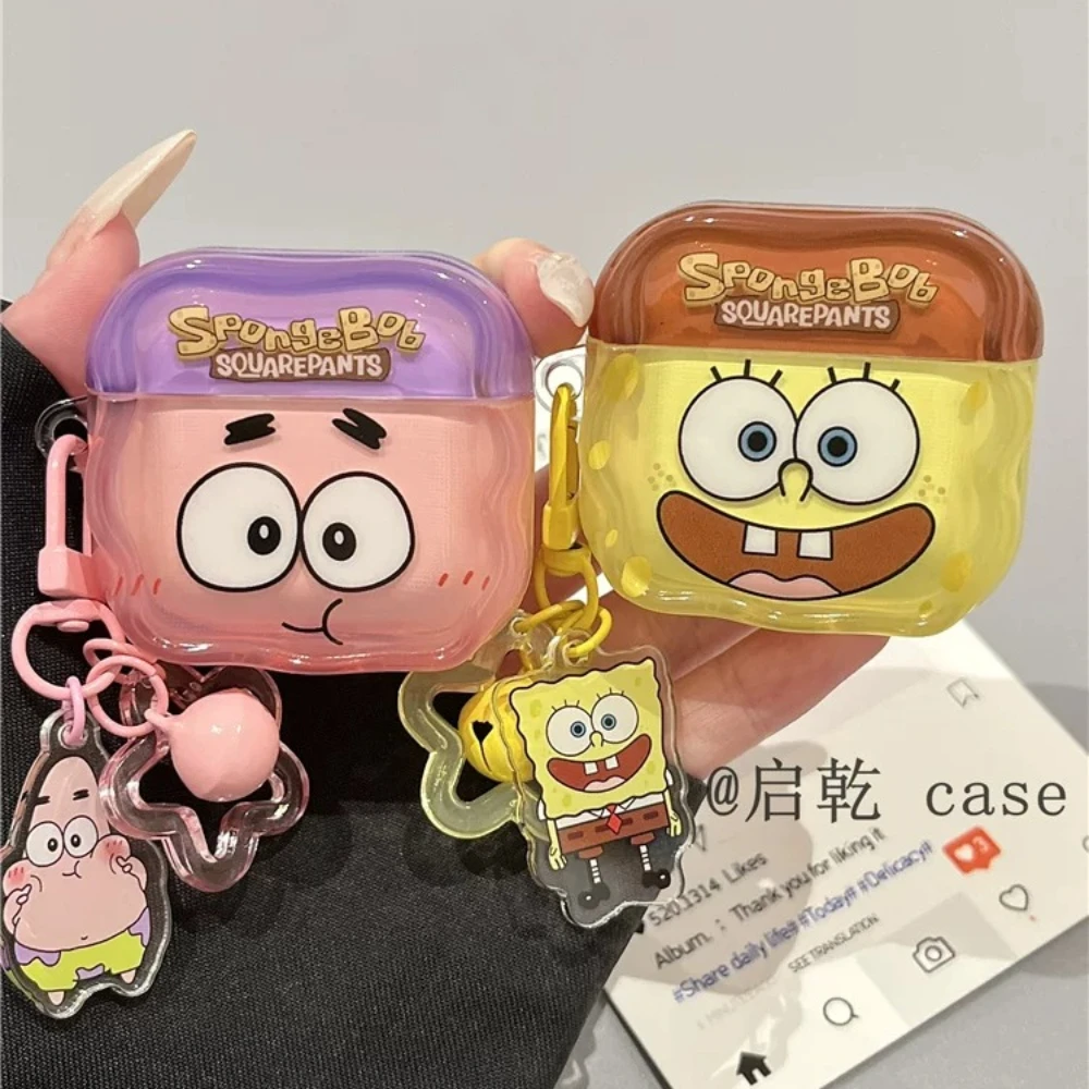 SpongeBob SquarePants Kopfhörerhülle für Airpods 5 1 2 3 4 Pro 2 3 Niedliche Cartoon-Schutzhülle für kabellose Bluetooth-Kopfhörer
