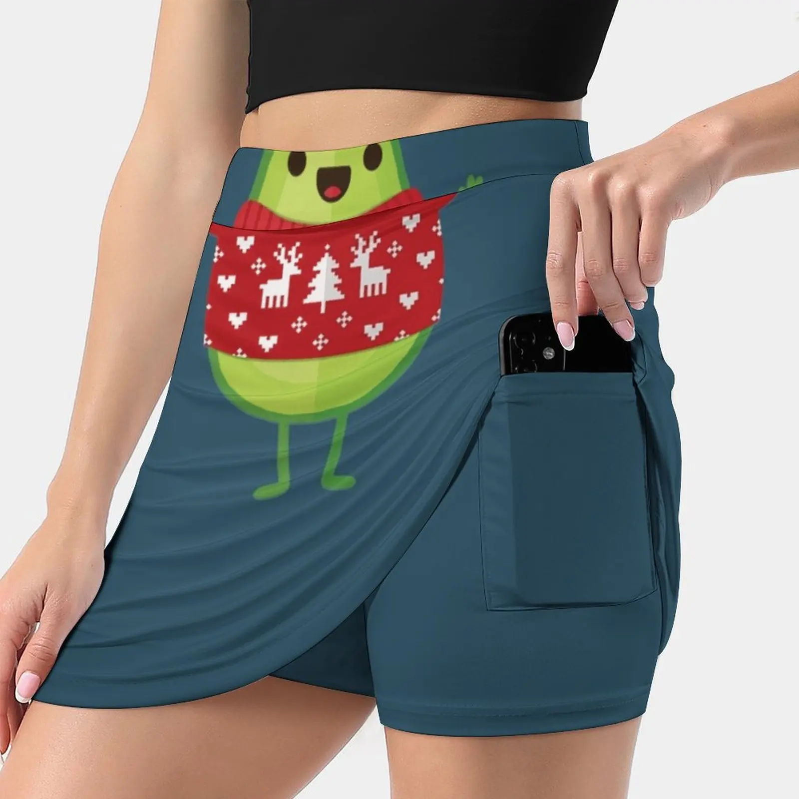 Avo Merry Christmas! Summer Women's shorts Skirt 2 In 1 Fitness Yoga Skirt Tennis Skirts Giftoriginal Daisy Beatrice Avocado Avo