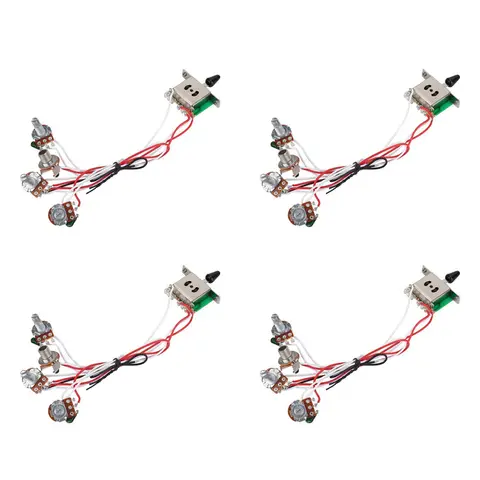 스트랫 기타용 BAAU 4X 포트 사전 배선 1 볼륨 2 톤 컨트롤 5 웨이 스위치 3-500K 포트