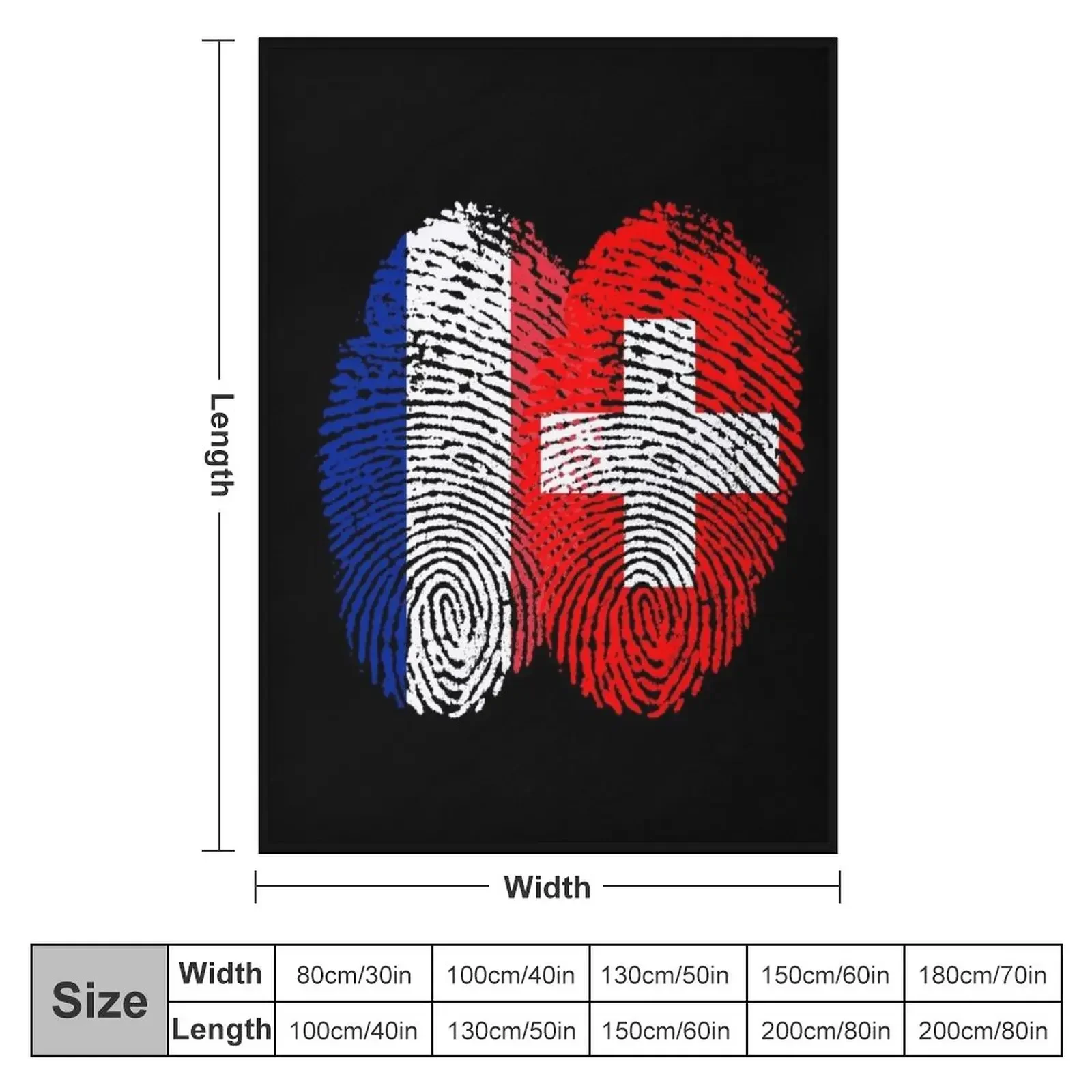 France Switzerland Flags Fingerprint united Throw Blanket Plaid on the sofa Moving Picnic Blankets